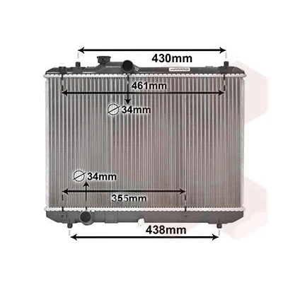 Bilde av VAN WEZEL 52002083 Radiator Aluminium 375 555 20 Kjøleribber loddet