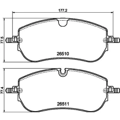 Bilde av HELLA 8DB 355 044 251 Bremseklosser klargjort for slitasjeindikator med bremsecaliperskruer tilbehør LAND ROVER: Discovery Sport