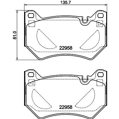 Bilde av HELLA 8DB 355 039 511 Bremseklosser klargjort for slitasjeindikator AUDI: Q5