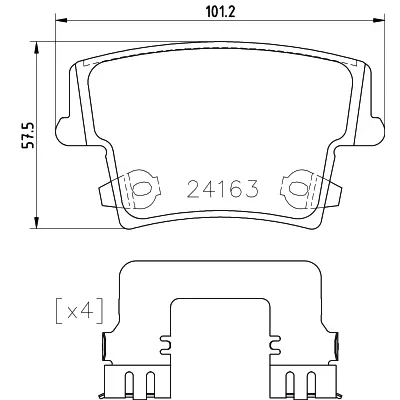 Bilde av HELLA 8DB 355 025 051 Bremseklosser med akustisk slitasjevarsel tilbehør DODGE: Challenger Coupé, CHRYSLER: 300C Sedan