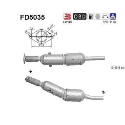 Bilde av AS FD5035 Partikkelfilter Cordierit
