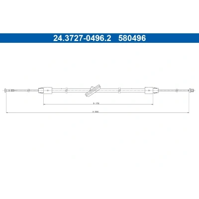 Bilde av ATE 24.3727 0496.2 Bremsekabel 3050 MERCEDES BENZ: Vito Minibuss, Mixto, Viano