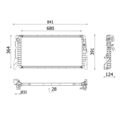 Bilde av MAHLE ORIGINAL CR 2747 000P Radiator Aluminium 681mm 363mm 28mm Kjøleribber loddet