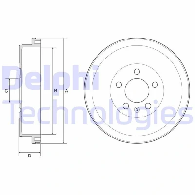 Bilde av DELPHI BF634 Bremsetrommel uten ABS sensorring, hjullager, lager 276 SKODA: Fabia 2