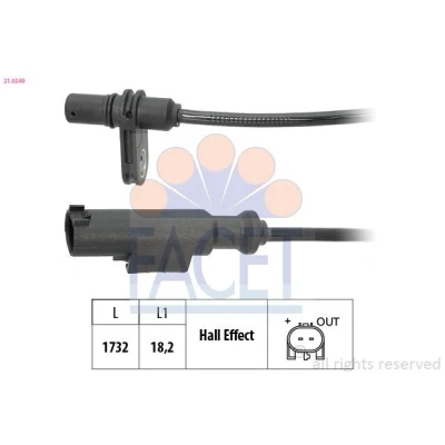 Bilde av FACET 21.0249 ABS Sensor 1732 MERCEDES BENZ: Sprinter 3.5 T Flatvogn lastebil/Chassis, 5 lastebil/Chassis