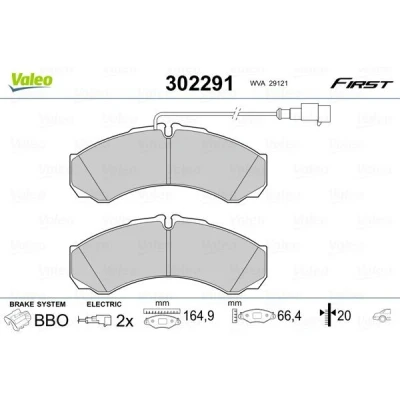 Bilde av VALEO 302291 Bremseklosser bakaksel inkl. slitasjevarselkontakt med antihyle blikk IVECO: Daily 4 Kasten/Kombi, 6