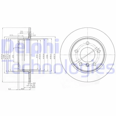Bilde av DELPHI BG3948C Bremseskiver 280 10 5 fullt ut belagt ubehandlet uten hjullager, ABS sensorring BMW: 1 Hatchback
