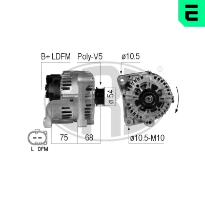 Bilde av ERA 210736A Dynamo 14V 150A BMW: 3 Touring, X3, X5, LAND ROVER: Freelander I SUV