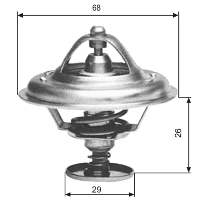 Bilde av GATES TH09781G1 Termostat 81 med tetning uten kapsling FORD: Granada, Sierra Mk1 Hatchback, Mk2 Sedan, PEUGEOT: 505 Sedan