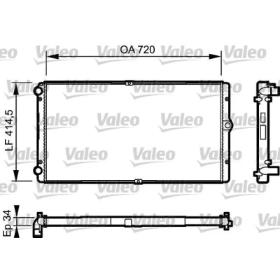 Bilde av VALEO 732177 Radiator Aluminium 415 720 34 med kjølemiddelregulator Kjøleribber satt sammen mekanisk VOLKSWAGEN: Transporter 4