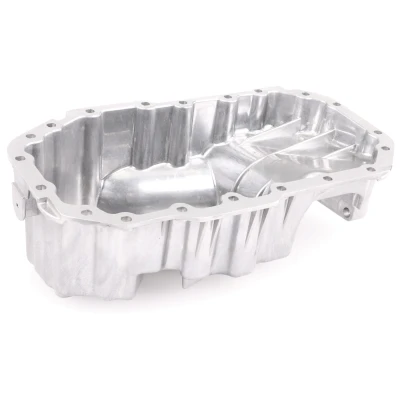 Bilde av VAICO V10 4029 Bunnpanne med oljeplugg hull for oljenivåmåler, tetningsring, uten oljekartetning Aluminium motorside VOLKSWAGEN: Tiguan I