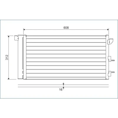 Bilde av VALEO 818005 Kondensator med tørker Aluminium 312 R 134a