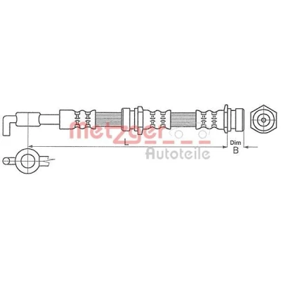 Bilde av METZGER 4114062 Bremseslange 392 Banjo MAZDA: 626 V Stasjonsvogn, Sedan