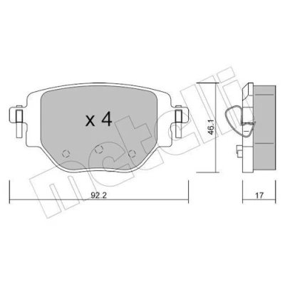 Bilde av METELLI 22 1246 0 Bremseklosser ekskl. slitasjevarselkontakt PEUGEOT: 208 II Hatchback