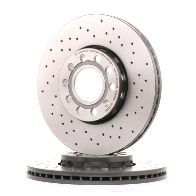 Bilde av BREMBO XTRA LINE 09.5745.2X Bremseskiver 288 25 5 perforert / ventilert belagt høy karbon med skruer AUDI: A4 B7 Sedan, B5 Avant, Avant