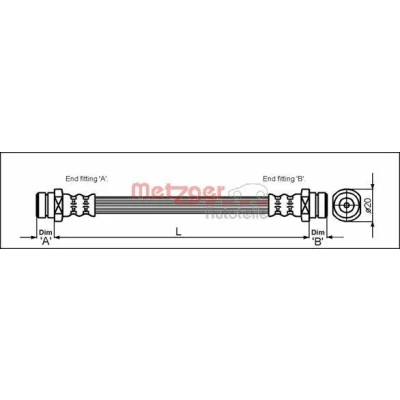Bilde av METZGER 4113310 Bremseslange 199 F10 x 1 MITSUBISHI: PAJERO
