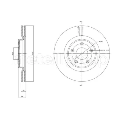 Bilde av METELLI 23 1783C Bremseskiver 320,0 28,0 5 68,0 ventilert spraylakkert NISSAN: X Trail