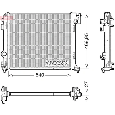 Bilde av DENSO DRM46065 Radiator 540 484 27