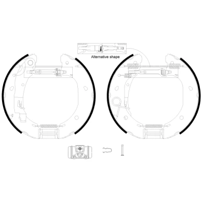 Bilde av TEXTAR Shoe Kit Pro 84060900 bremsesett, trommebremse med hjulsylinder brems, justering
