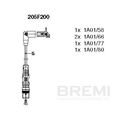 Bilde av BREMI 205F200 Pluggledninger 5 uten holder VOLKSWAGEN: Passat B5 Stasjonsvogn, Bora Sedan