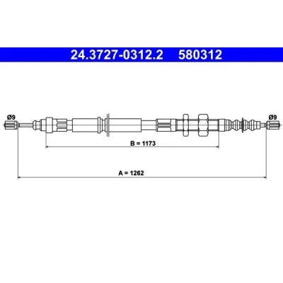Bilde av ATE 24.3727 0312.2 Bremsekabel 1262