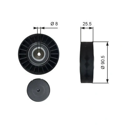 Bilde av GATES FleetRunner Micro V Kit T36005 Styrerulle VOLKSWAGEN: TRANSPORTER 4 Bus