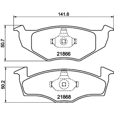 Bilde av HELLA 8DB 355 008 351 Bremseklosser ikke klargjort for slitasjeindikator VOLKSWAGEN: GOLF 3