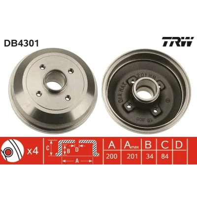Bilde av TRW DB4301 Bremsetrommel