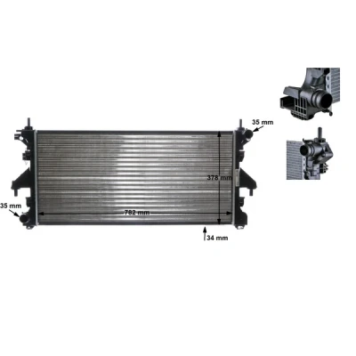Bilde av MAHLE ORIGINAL CR 886 000S Radiator 780 378 34 Kjøleribber satt sammen mekanisk FIAT: Ducato III Flatvogn lastebil / Chassis