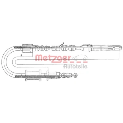 Bilde av Kabel, parkeringsbremse, Høyre bak, opel vectra a, a halvkombi, 522583, 522588, 90278765, 90344417, 90344447