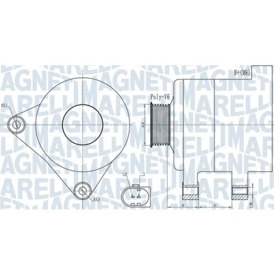 Bilde av MAGNETI MARELLI 063731986010 Dynamo 14V 140A AUDI: Q5, A5 B8 Sportback, A4 Sedan, VOLKSWAGEN: Golf 7 Variant