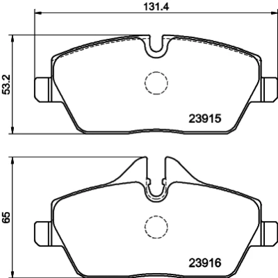 Bilde av HELLA 8DB 355 011 261 Bremseklosser klargjort for slitasjeindikator med bremsecaliperskruer tilbehør BMW: 1 Hatchback, 2 Active Tourer, Cabrio