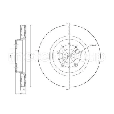Bilde av METELLI 23 0770C Bremseskiver 302,0 26,0 5 68,0 ventilert spraylakkert VOLVO: XC70 I Cross Country, V70 I, S70