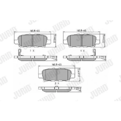 Bilde av JURID 572501J Bremseklosser med akustisk slitasjevarsel uten tilbehør NISSAN: Leaf I, Qashqai / Qashqai+2 X Trail, SUZUKI: Grand Vitara 2 SUV