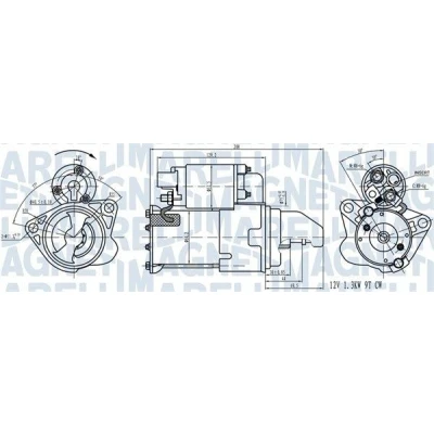 Bilde av MAGNETI MARELLI 063721543010 Starter 12 1,2 9 SAAB: 3 Cabrio, Stasjonsvogn, Sedan, OPEL: Insignia A Sports Tourer