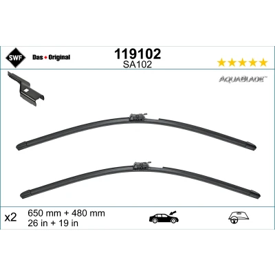 Bilde av Vindusvisker Swf 119102 foran Flatt viskeblad ikke oppvarmet VOLVO: XC60 II