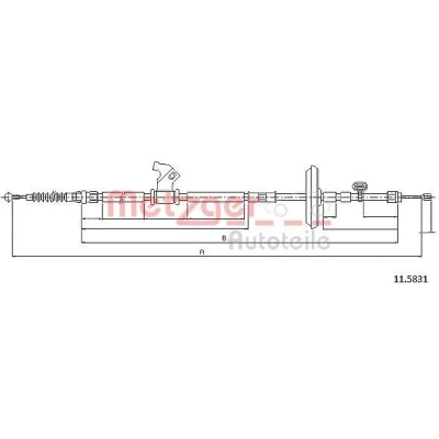 Bilde av METZGER 11.5831 Bremsekabel 1812/1685 COFLE OPEL: Astra J Sports Tourer, Sedan