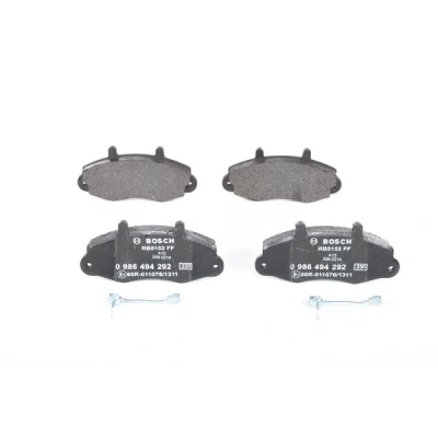 Bilde av BOSCH 0 986 494 292 Bremseklosser Low Metallic inkl. slitasjevarselkontakt med fjær FORD: Transit Mk4 Minibuss, Van