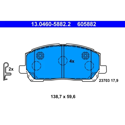 Bilde av ATE 13.0460 5882.2 Bremseklosser med akustisk slitasjevarsel LEXUS: RX I