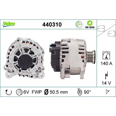 Bilde av VALEO 440310 Dynamo 14V 140A VOLKSWAGEN: Golf Plus / Crossgolf, Touran I, Passat B7 Variant, SKODA: Superb II Stasjonsvogn, Hatchback