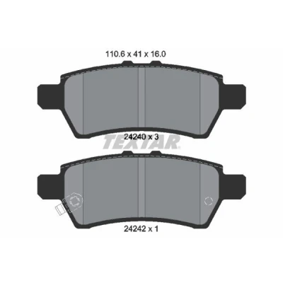 Bilde av TEXTAR 2424001 Bremseklosser med akustisk slitasjevarsel NISSAN: Pathfinder 3, NP300 Navara Pick up, Flatvogn lastebil / Chassis