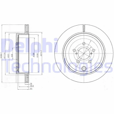 Bilde av DELPHI BG4288 Bremseskiver 290 18 5 ventilert oljet ubehandlet uten hjullager, ABS sensorring SUBARU: Outback IV, Legacy 5, BRZ Coupé