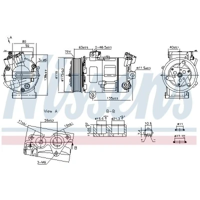 Bilde av NISSENS 890947 Kompressor DCS17IC 12 PAG 46 YF R 134a OPEL: Vivaro B Combi, NISSAN: X Trail