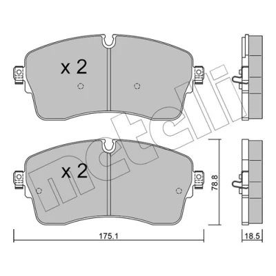 Bilde av METELLI 22 1250 1 Bremseklosser klargjort for slitasjeindikator LAND ROVER: Discovery Sport