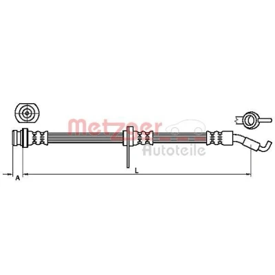Bilde av METZGER 4110468 Bremseslange 510 SUZUKI: SWIFT 3