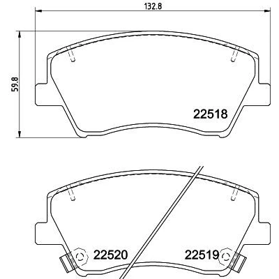 Bilde av HELLA 8DB 355 039 041 Bremseklosser inkl. slitasjevarselkontakt med tilbehør HYUNDAI: Ioniq, KIA: Niro