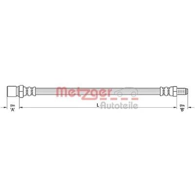 Bilde av METZGER 4110310 Bremseslange 442 FIAT: Panda II Hatchback