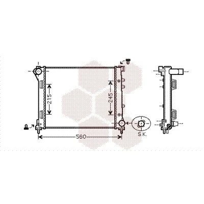 Bilde av VAN WEZEL 17002346 Radiator Aluminium 480 407 34 Kjøleribber satt sammen mekanisk FIAT: 500 Hatchback