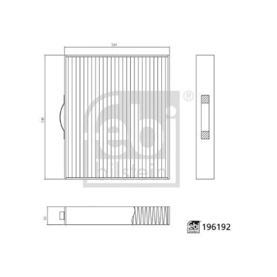 Bilde av FEBI BILSTEIN 196192 Kupéfilter Karbonfilter 240mm 204mm 35mm