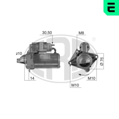 Bilde av ERA 220453A Starter 12 2,2 10 RENAULT: TRAFIC 2 Bus, Kasten, SCENIC 2, NISSAN: Qashqai / Qashqai+2 I, X Trail, Primastar Minibuss